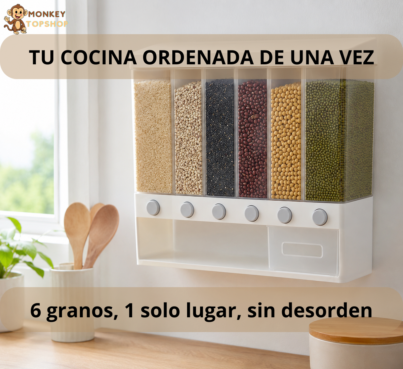 Organizador de Granos con 6 Secciones